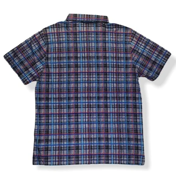 Bugatchi Designer Mens Plaid Golf Polo Shirt NWOT